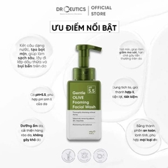 Bọt Rửa Mặt DrCeutics Gentle Olive Foaming Facial Wash 420g