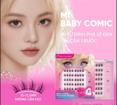 Mi Giả Tự Dính pha lê đen Mlen Diary Bling Glueless Falsies