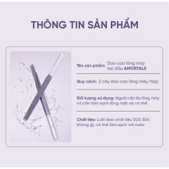 Bộ Dao Cạo Lông Mày 2 Đầu Amortals Double-Headed Macro Eyebrow Razor