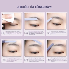 Bộ Dao Cạo Lông Mày 2 Đầu Amortals Double-Headed Macro Eyebrow Razor