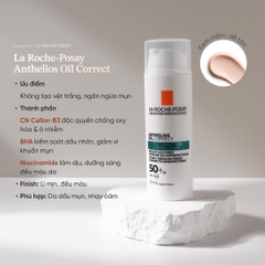 Kem Chống Nắng La Roche-Posay Anthelios Oil Correct Daily Gel-Cream SPF50+ 50ml