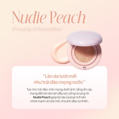 Phấn Nước Espoir Dewlike Jello Tone Up Cushion Nudie Peach (Kèm túi)