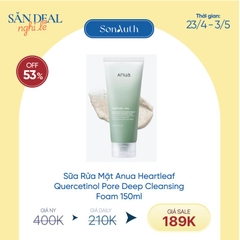 Sữa Rửa Mặt Anua Heartleaf Quercetinol Pore Deep Cleansing Foam 150ml