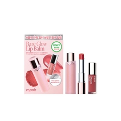 Set Son Espoir Bare Glow Lip Balm Tint Glaze Ginger Peach Mini Set