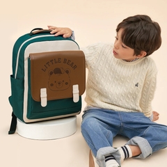 Balo học sinh tiểu học Worm's home balo cao cấp chống gù balo cho bé siêu nhẹ chống nước nhiều ngăn - KimChi Kids - S0050 xanh