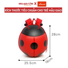 Balo mẫu giáo hình bọ Ladybug 3D, Supercute, balo mầm non thiết kế ngộ nghĩnh, chống nước, siêu nhẹ, dễ thương cho bé