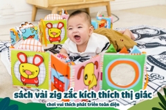 Quây cũi kiêm sách vải kích thích thị giác Lalala baby cho bé từ 0-12 tháng tuổi