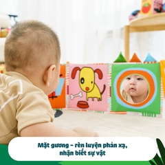 Quây cũi kiêm sách vải kích thích thị giác Lalala baby cho bé từ 0-12 tháng tuổi