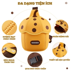 Túi đeo chéo, túi đeo vai trái dâu màu vàng Nohoo cho bé, túi mini dễ thương, nhẹ, phù hợp bé đi chơi hằng ngày