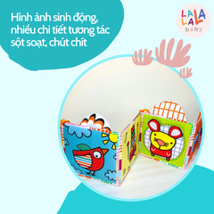 Quây cũi kiêm sách vải kích thích thị giác Lalala baby cho bé từ 0-12 tháng tuổi