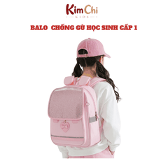 Balo học sinh tiểu học Worm's home balo cao cấp chống gù balo cho bé siêu nhẹ chống nước nhiều ngăn - KimChi Kids - S3421