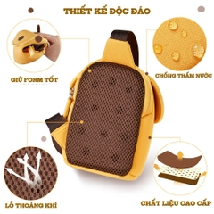 Túi đeo chéo, túi đeo vai trái dâu màu vàng Nohoo cho bé, túi mini dễ thương, nhẹ, phù hợp bé đi chơi hằng ngày