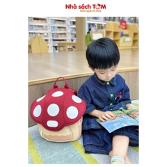 Balo mẫu giáo hình nấm Yoz iozi siêu nhẹ 250g, chống nước thiết kế ôm lưng, khóa ngực chữ H an toàn cho bé