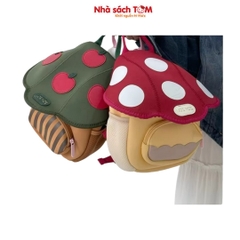 Balo mẫu giáo hình nấm Yoz iozi siêu nhẹ 250g, chống nước thiết kế ôm lưng, khóa ngực chữ H an toàn cho bé