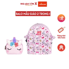 Balo mẫu giáo Supercute 2 trong 1 kết hợp túi đeo chéo ngộ nghĩnh cho bé, balo mầm non siêu nhẹ, chống nước, kiểu dáng đáng yêu  SF157