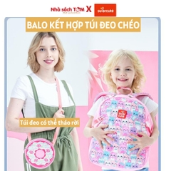 Balo mẫu giáo Supercute 2 trong 1 kết hợp túi đeo chéo ngộ nghĩnh cho bé, balo mầm non siêu nhẹ, chống nước, kiểu dáng đáng yêu  SF157