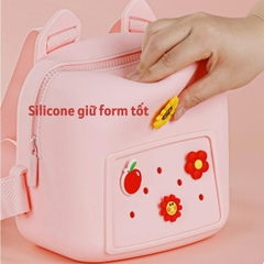 Balo silicone chống nước cho bé, ba lô trẻ em chống ướt, nhẹ, dễ thương, chống bám bẩn, dễ vệ sinh