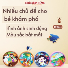 Bộ Đồ Chơi Tranh Ghép Hình Montessori 100 miếng, Buludy, đồ chơi giáo dục cho bé từ 3 tuổi