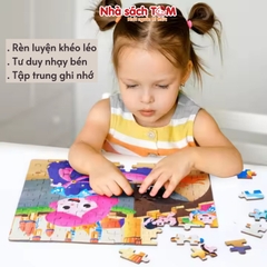 Bộ Đồ Chơi Tranh Ghép Hình Montessori 100 miếng, Buludy, đồ chơi giáo dục cho bé từ 3 tuổi