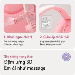 Balo học sinh tiểu học Worm's home balo cao cấp chống gù balo cho bé siêu nhẹ chống nước nhiều ngăn - KimChi Kids