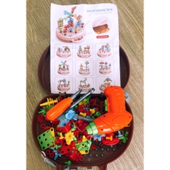 Đồ chơi DIY lắp ráp kỹ sư kèm khoan điện, bộ đồ chơi giáo dục STEM cho bé sáng tạo