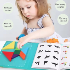 Bộ đồ chơi xếp hình thông minh cho bé Tangram nam châm, Buludy, lắp ghép tư duy sáng tạo