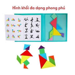Bộ đồ chơi xếp hình thông minh cho bé Tangram nam châm, Buludy, lắp ghép tư duy sáng tạo