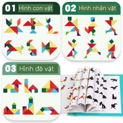 Bộ đồ chơi xếp hình thông minh cho bé Tangram nam châm, Buludy, lắp ghép tư duy sáng tạo