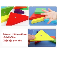 Bộ đồ chơi xếp hình thông minh cho bé Tangram nam châm, Buludy, lắp ghép tư duy sáng tạo