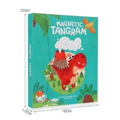 Bộ đồ chơi xếp hình thông minh cho bé Tangram nam châm, Buludy, lắp ghép tư duy sáng tạo