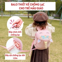 Balo mẫu giáo chống lạc Nohoo chính hãng siêu nhẹ hình thú dễ thương cho bé từ 2-6 tuổi NHB051S
