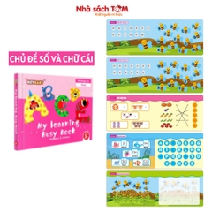 Busy book học liệu giáo dục Keybaby, đồ chơi thông minh Montessori, sách bóc dán cho bé từ 3 tuổi