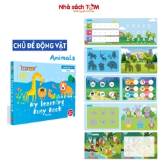Busy book học liệu giáo dục Keybaby, đồ chơi thông minh Montessori, sách bóc dán cho bé từ 3 tuổi