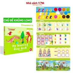 Busy book học liệu giáo dục Keybaby, đồ chơi thông minh Montessori, sách bóc dán cho bé từ 3 tuổi