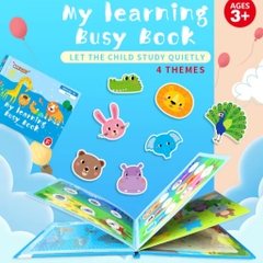 Busy book học liệu giáo dục Keybaby, đồ chơi thông minh Montessori, sách bóc dán cho bé từ 3 tuổi