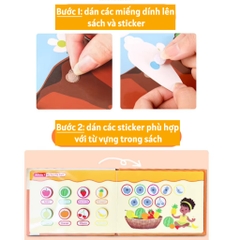 Busy book học liệu giáo dục Keybaby, đồ chơi thông minh Montessori, sách bóc dán cho bé từ 3 tuổi