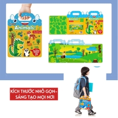 Sách dán sticker thạch Keybaby, đồ chơi bóc dán không rách dùng được nhiều lần