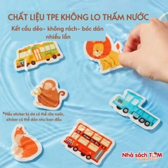 Sách dán sticker thạch Keybaby, đồ chơi bóc dán không rách dùng được nhiều lần