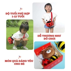 Túi đeo chéo trẻ em hình bọ dễ thương Supercute, túi đeo chéo cho bé 1–12 tuổi, túi mini hoạt hình