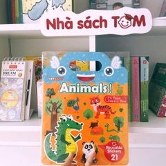 Sách dán sticker thạch Keybaby, đồ chơi bóc dán không rách dùng được nhiều lần