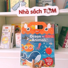 Sách dán sticker thạch Keybaby, đồ chơi bóc dán không rách dùng được nhiều lần
