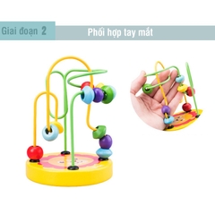 Đồ chơi giáo dục thông minh luồn hạt bằng gỗ, đồ chơi Montessori giúp bé phát triển trí tuệ