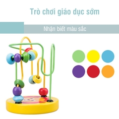 Đồ chơi giáo dục thông minh luồn hạt bằng gỗ, đồ chơi Montessori giúp bé phát triển trí tuệ