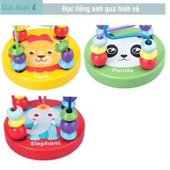 Đồ chơi giáo dục thông minh luồn hạt bằng gỗ, đồ chơi Montessori giúp bé phát triển trí tuệ