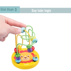 Đồ chơi giáo dục thông minh luồn hạt bằng gỗ, đồ chơi Montessori giúp bé phát triển trí tuệ
