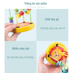 Đồ chơi giáo dục thông minh luồn hạt bằng gỗ, đồ chơi Montessori giúp bé phát triển trí tuệ