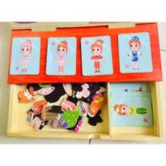 Đồ chơi búp bê nam châm thay đồ cho bé gái, đồ chơi Montessori phát triển trí tuệ cho bé từ 3 tuổi