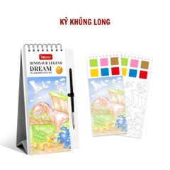 Tập tranh vẽ màu nước Keybaby tranh màu nước nén kèm cọ 24 trang kích thước 8x19cm