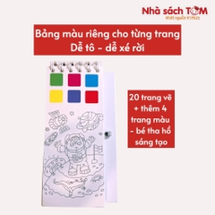 Tập tranh vẽ màu nước Keybaby tranh màu nước nén kèm cọ 24 trang kích thước 8x19cm