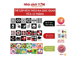 Đồ chơi thẻ gấp zic zac kích thích thị giác Lalala baby cho bé 0-12 tháng ,đồ chơi thông minh cho bé